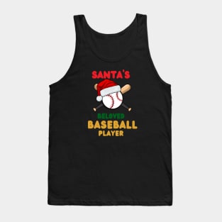 Santas Beloved Baseball Player Tank Top